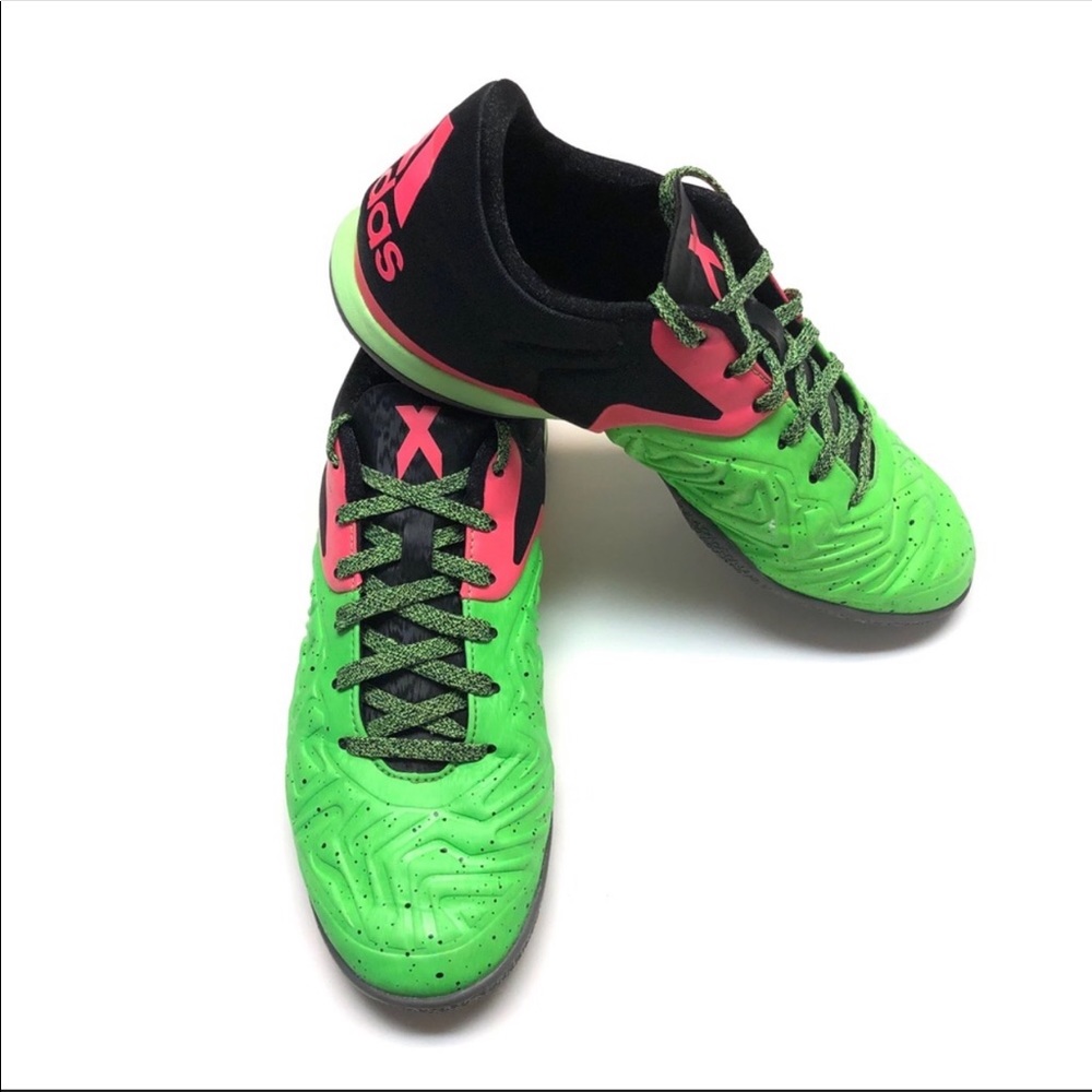 Adidas indoor soccer shoes.